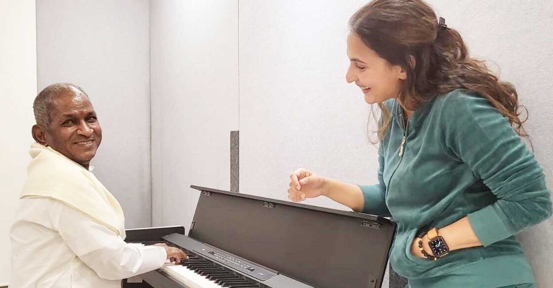 Ilaiyaraaja (L) and Aishwaryaa Rajinikanth. Photo: IANS