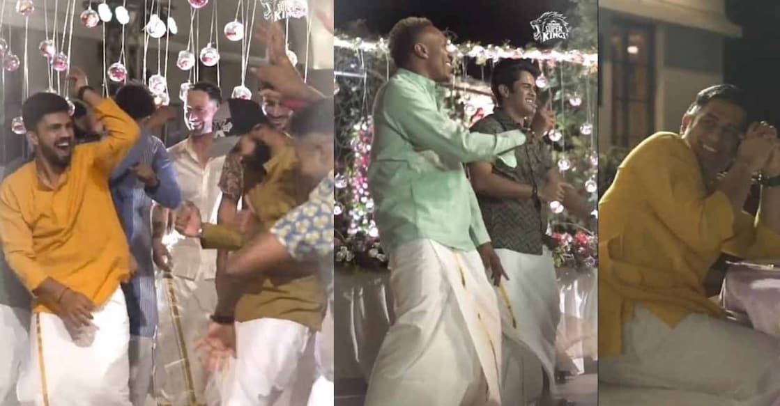 Csk team dances to Two two two from KVRK much to director Vignesh Shivan's delight. The entire CSK team is seen having fun, dancing to the popular number, 'Two two-two Too two-two' from the film, 'Kaathu Vaakula Rendu Kaadhal'. Photo: IANS