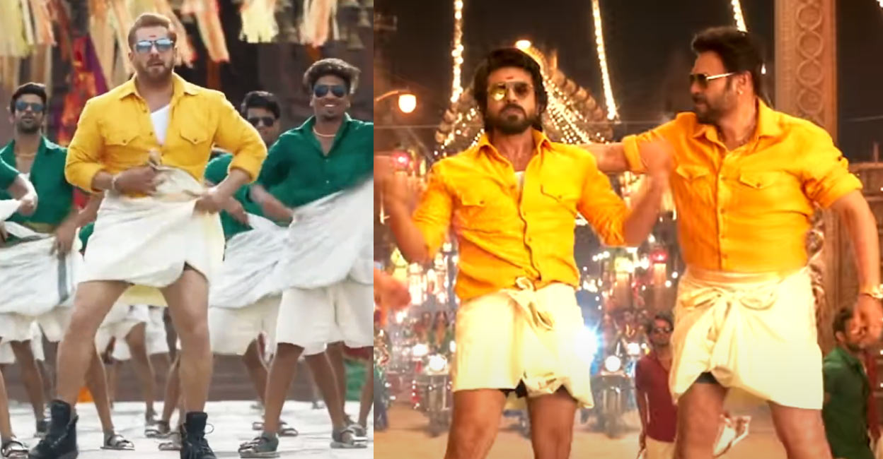 Salman Khan, Ram Charan, Venkatesh Many took objection to the actors dancing with sandals on the premises of a temple. Video stills | YouTube