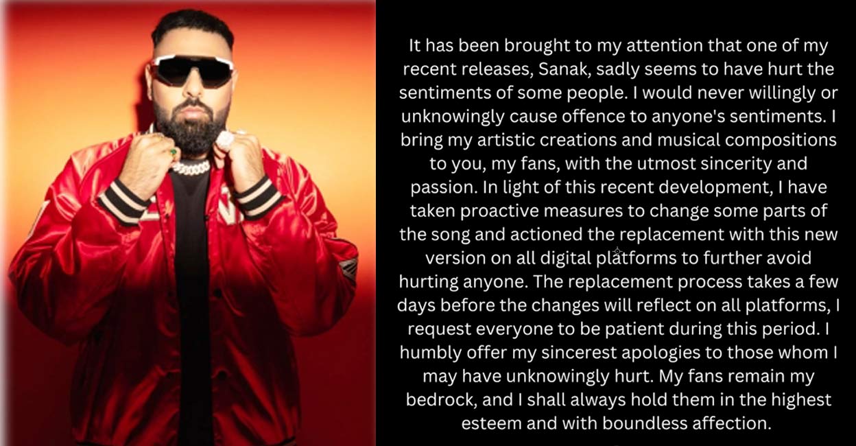 The singer said the replacement of the lyrics will take some time. Photo: Instagram | @badboyshah