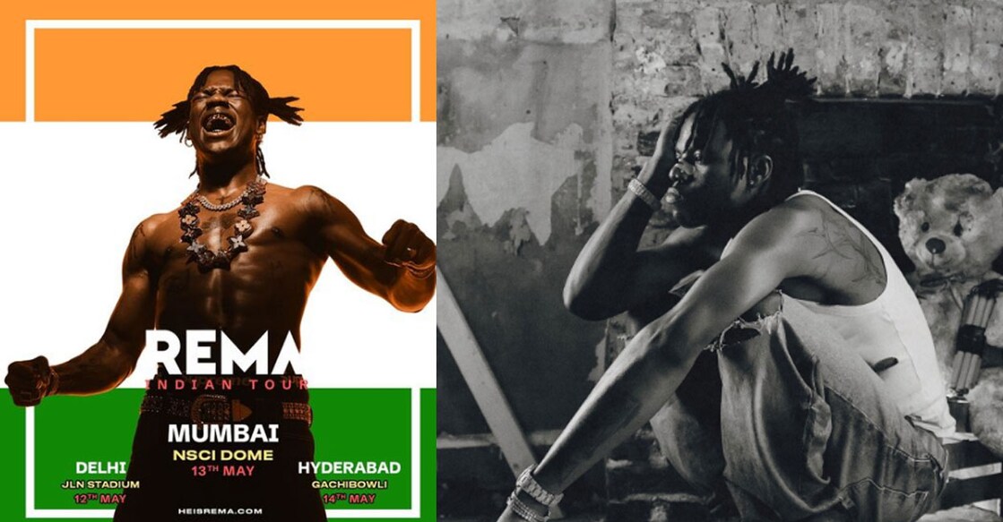 Rema will be performing in three cities. Photos: Instagram