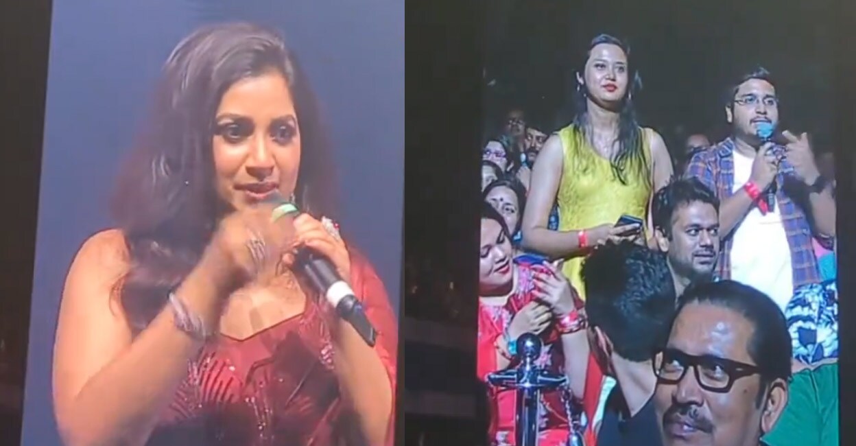 Rishi and Antara (R) during the Shreya Ghoshal concert. Photo: X