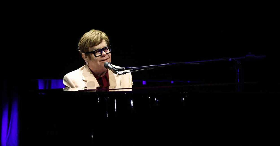 Elton John performs onstage at the "Elton John: Never Too Late" screening during the 62nd New York Film Festival at Alice Tully Hall, Lincoln Center on October 01, 2024 in New York City. Photo:  Jamie McCarthy / GETTY IMAGES NORTH AMERICA / Getty Images via AFP