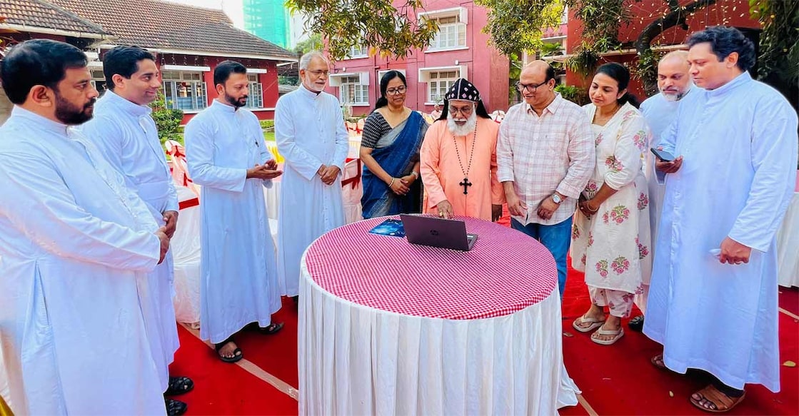 The Christmas song 'Nadurangum Neramiravil' being released on YouTube by Major Archbishop and KCBC President Cardinal Baselios Cleemis at a function held at Kochi POC. Photo: Special arrangement