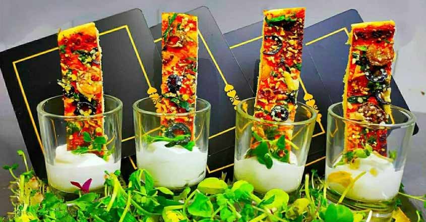 Tequila prawn taco cups with chilli lime dressing