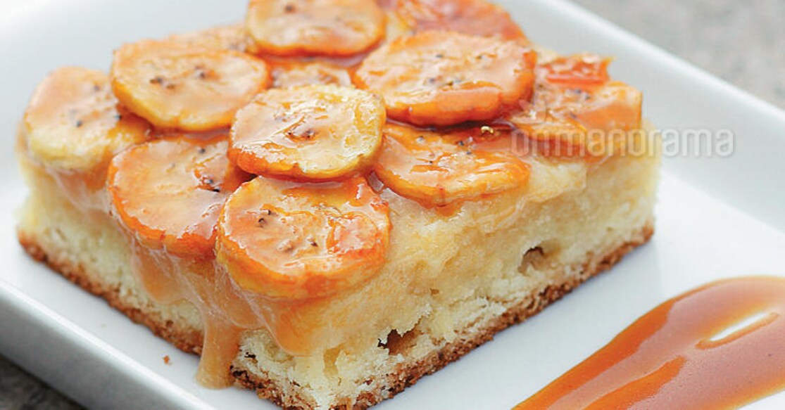 Banana upside down cake