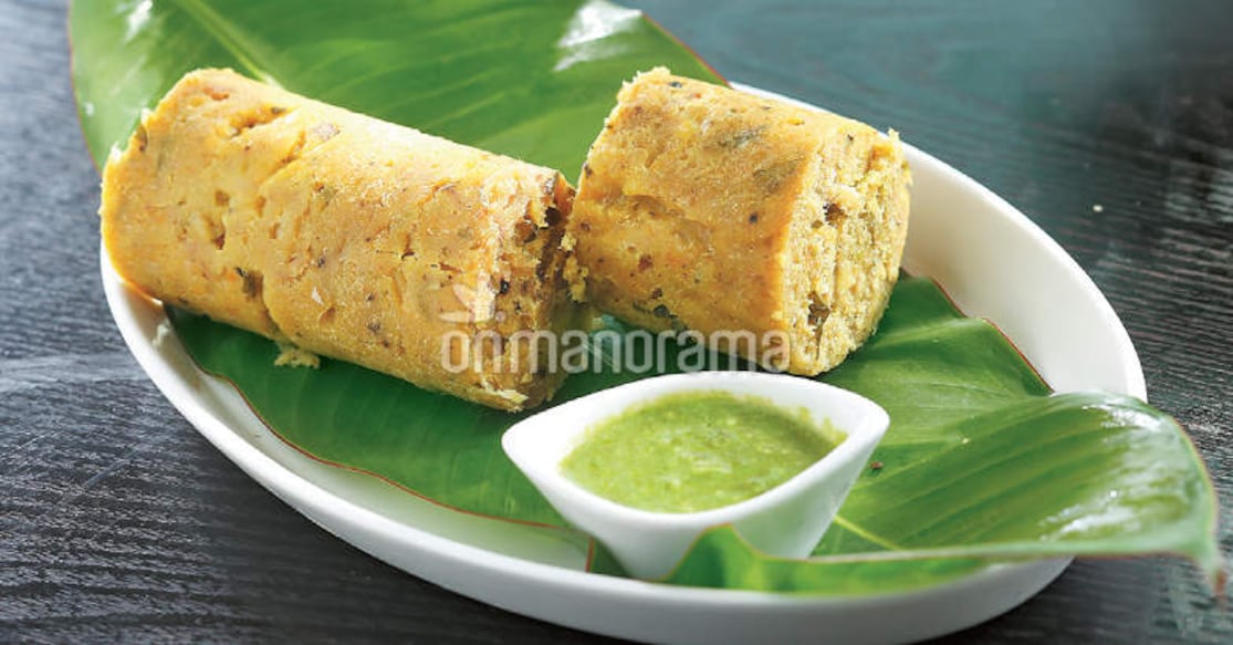 Fish roll with mint chutney