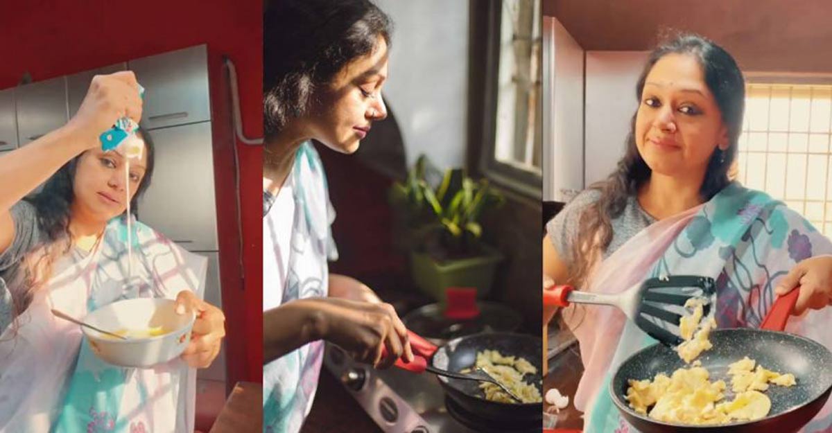 Shobana shares video of easy scrambled eggs on Instagram