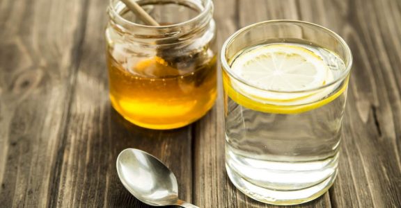 Warm lemon water with honey Warm lemon water with honey