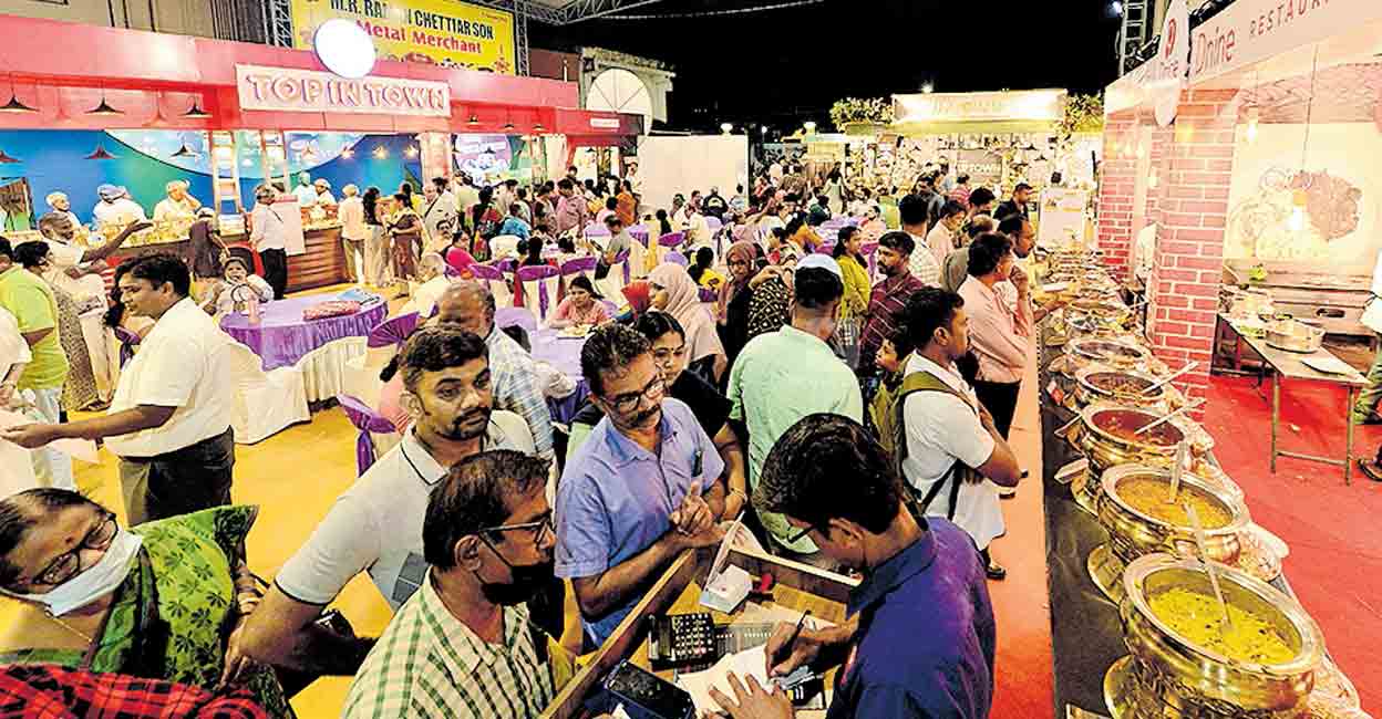 Manorama-Top in Town shopping festival in Palakkad offers a gastronomic heaven Rush at the food court at Manorama-Top in Town shopping festival in Palakkad. Photo: Manorama