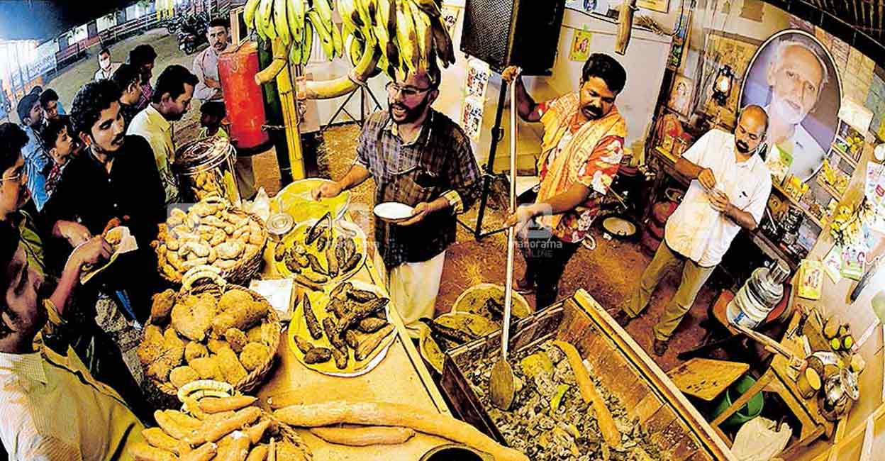 The stall was pened by a bunch of former students students of the Kumaranalloor Devi Vilasam Higher Secondary School as part of a food festival titled ‘Chooralum Chiriyum’ in the school premises.