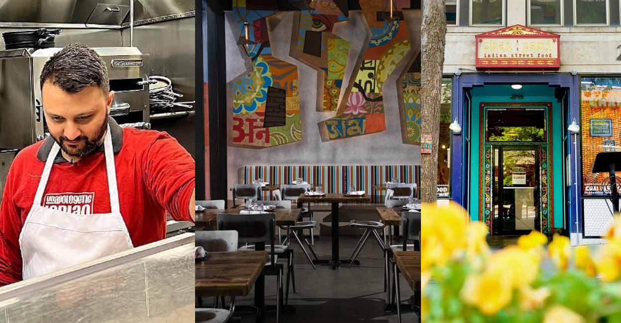 Chintan Pandya (L) of the popular restaurant 'Dhamaka' (Centre) in New York City , 'Chai Pani' in Asheville, North Carolina (R)