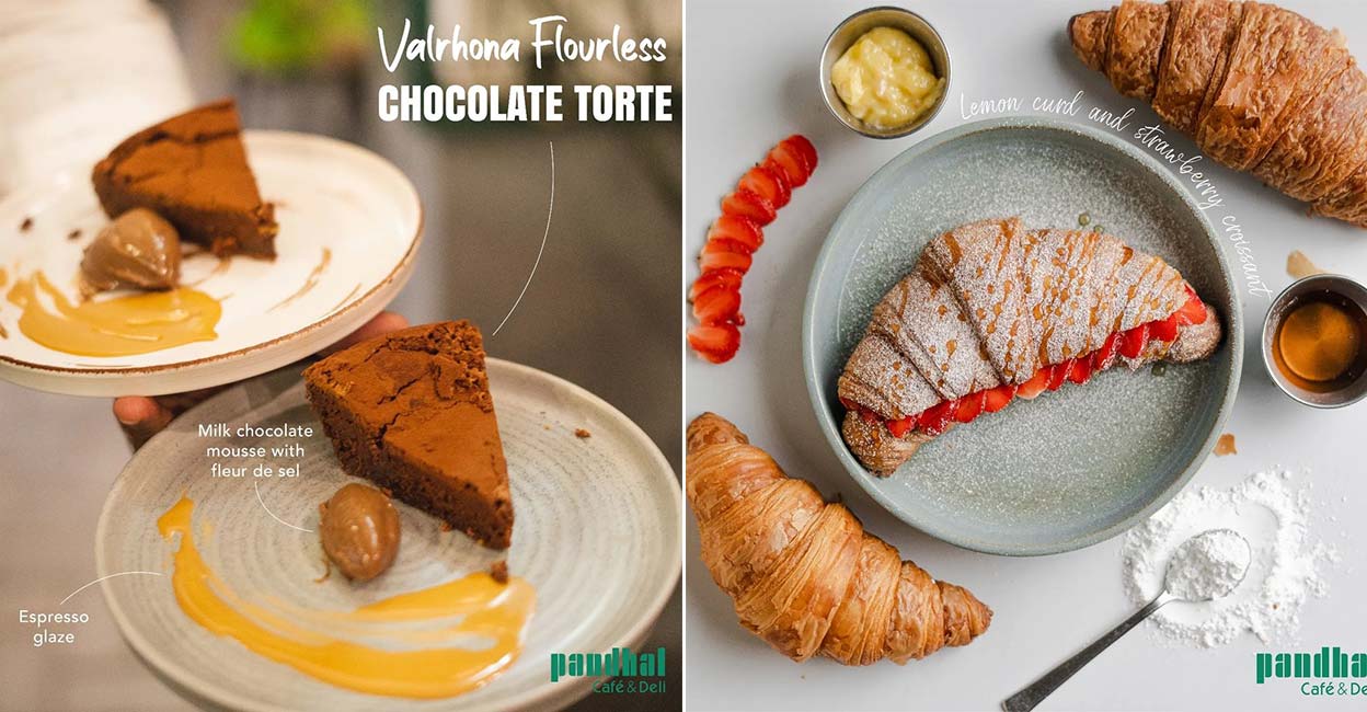 pandhal-add-1 Valrhona Flourless Torte and Lemon Curd and Strawberry Croissant. Photo: Instagram/ @pandhalcafeanddeli