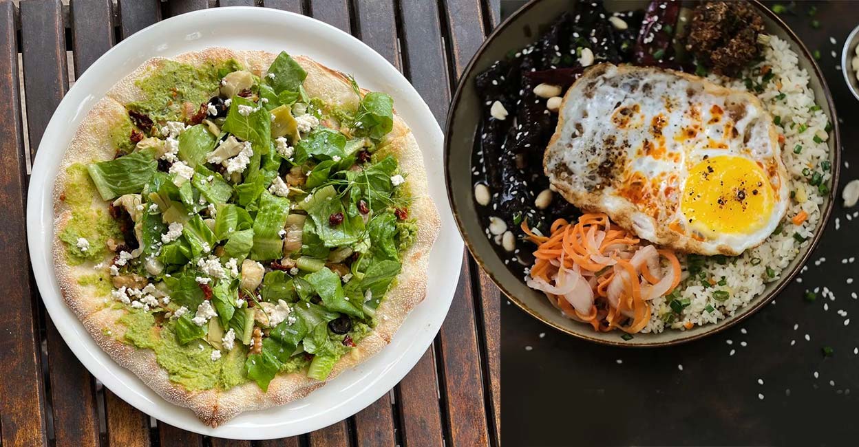 pandhal-add-3 Spring Green Pizza and Hoisin Chicken. Photo: Pramod S Sasi & Instagram/ @pandhalcafeanddeli