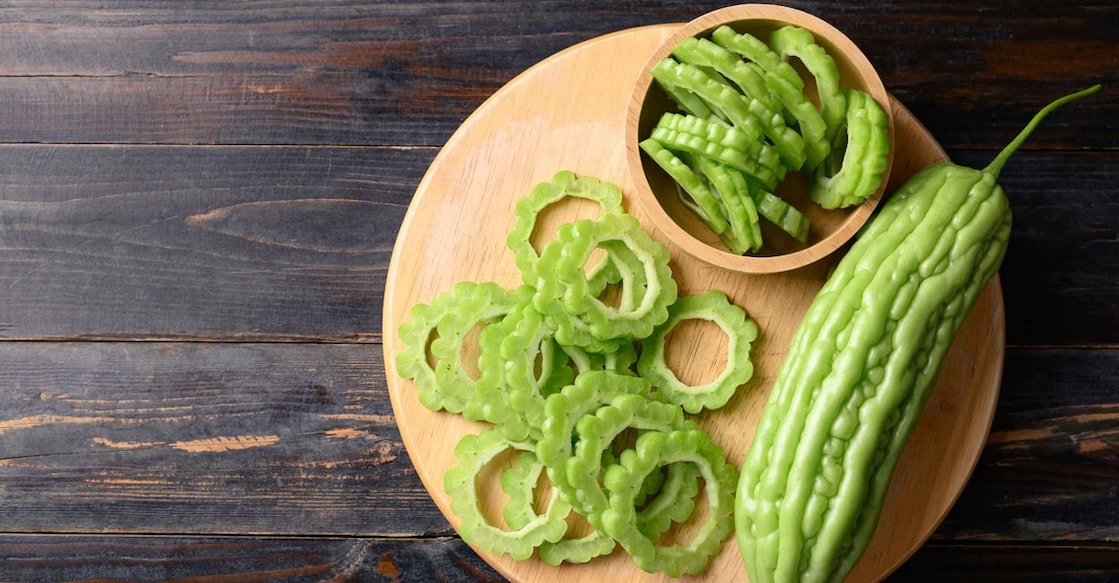 bitter-gourd Rich in iron, bitter gourd also contains potassium, Vitamin C, magnesium, folate, zinc, phosphorus, manganese, fibres and calcium. Photo: Shutterstock/Nungning20