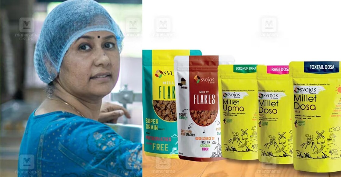 Vidya (left) and Swojas products. Photo: Manorama