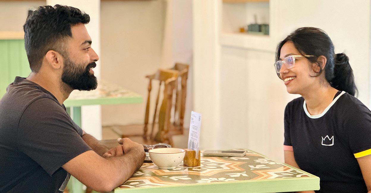 Allen K Kurien and Aathira Mohan at their cafe. Photo: Special arrangement
