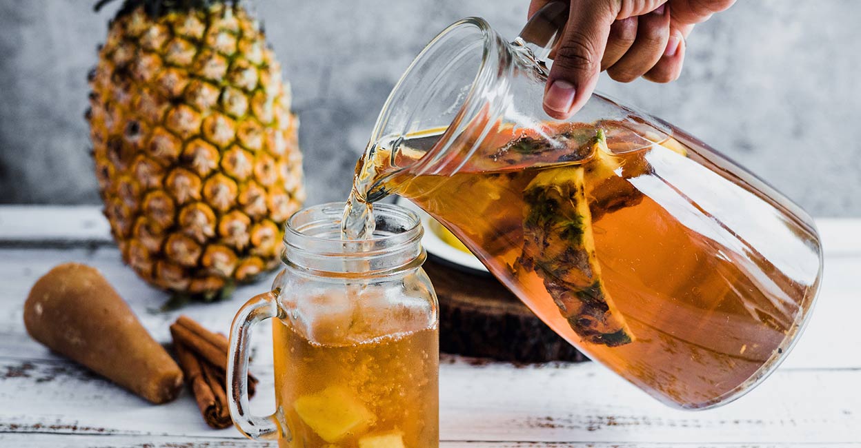 Pineapple rind tea Pineapple rind tea. Photo: iStock/Marcos Elihu Castillo Ramirez