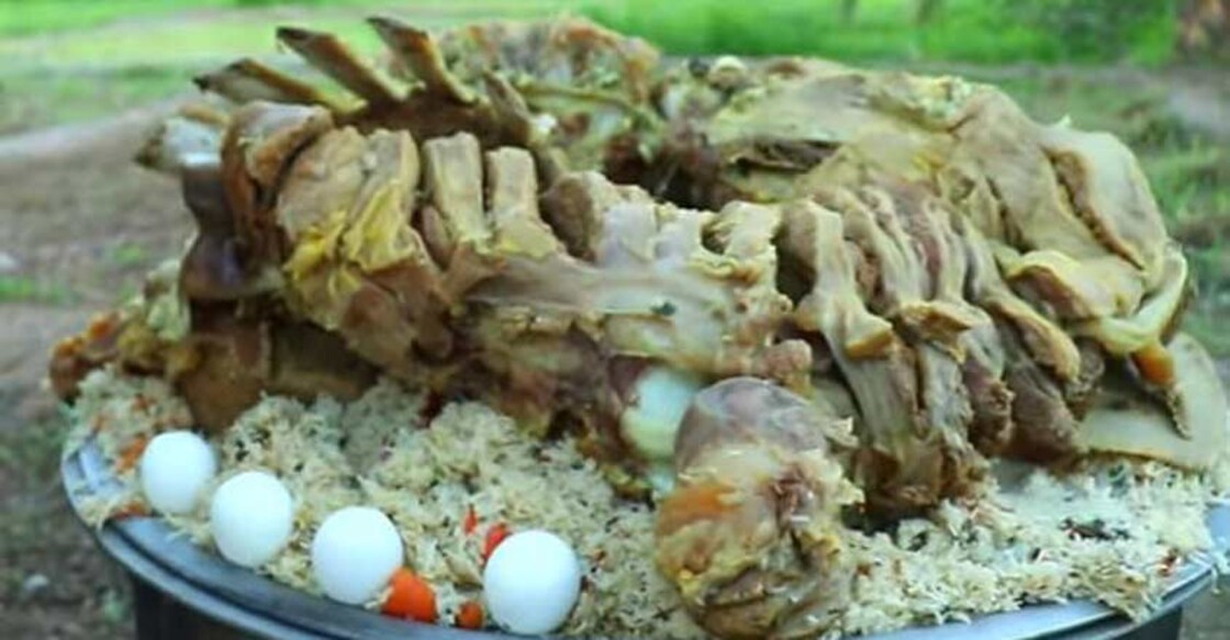 Firoz Chuttippara cooks camel biryani at Muscat