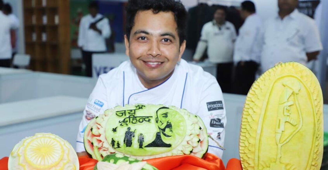 Chef pays tribute to Abhinandan with carved watermelon