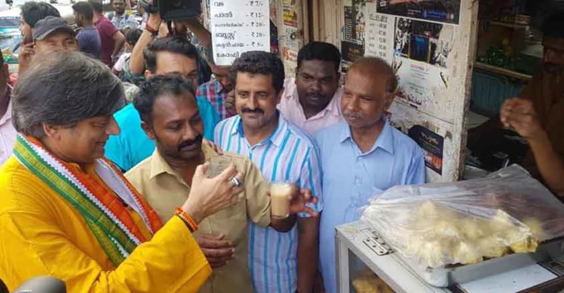 Here's proof how Shashi Tharoor woos the voters with a glass of freshly brewed tea