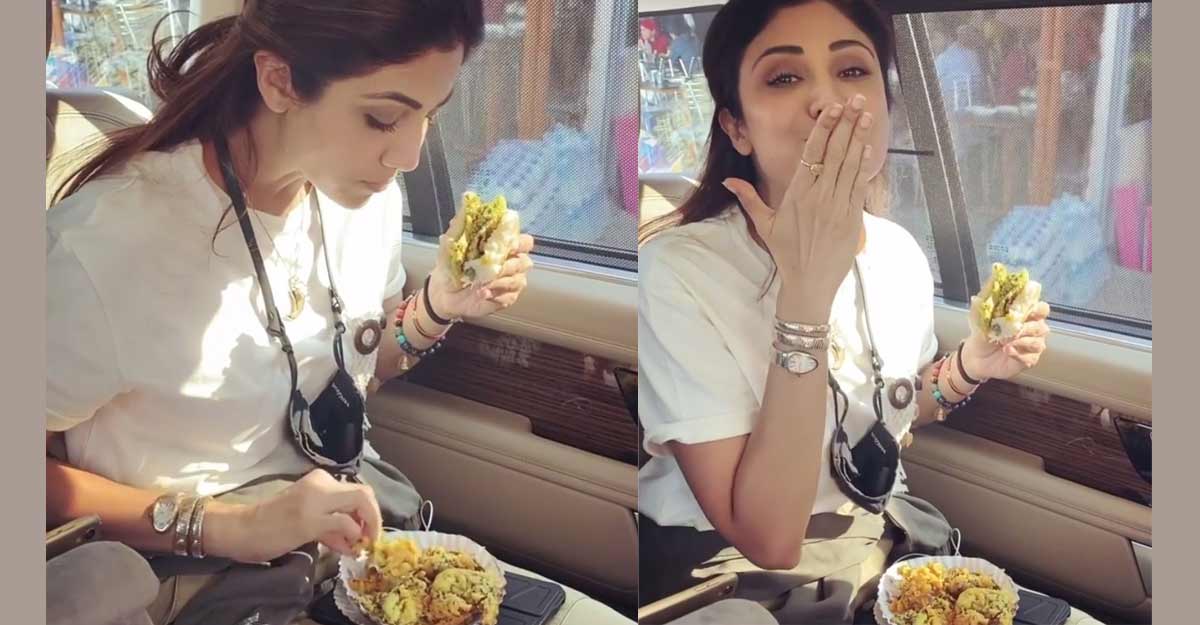 Shilpa Shetty Kundra gorges on vada pav