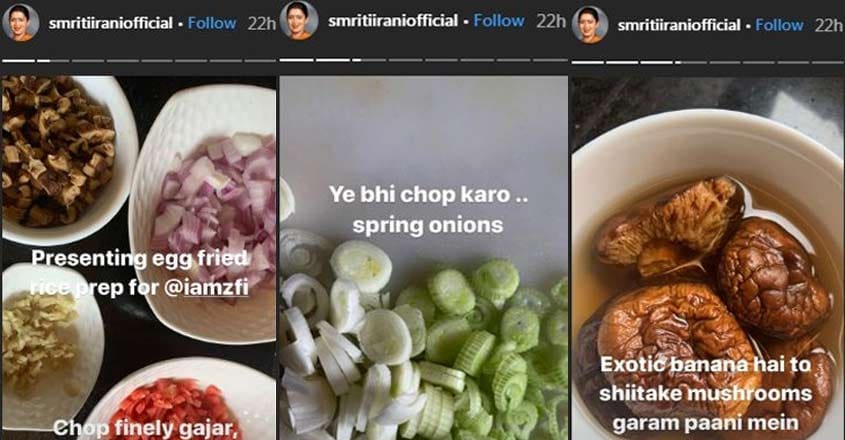 Smriti Irani's special egg fried rice recipe for her husband Smriti Irani's special egg fried rice recipe for her husband