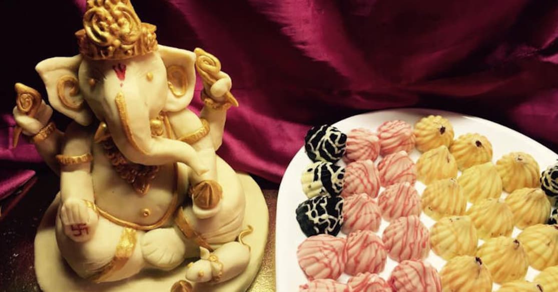 White chocolate Ganesha for Vinayaka Chathurthi