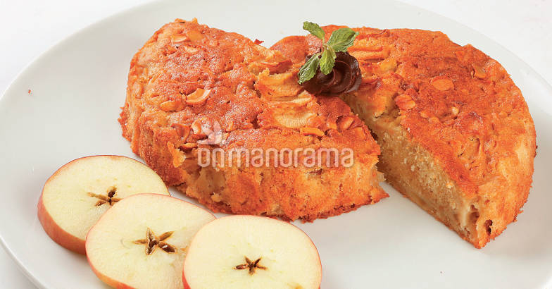 French Apple Cake soft and moist cake with rum and pieces of juicy apples