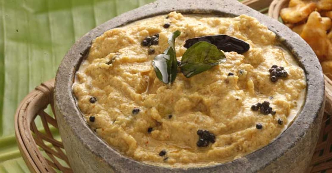 Kaalan is a slightly thick preparation with curd, coconut and tubers and vegetables like yam and raw banana. 