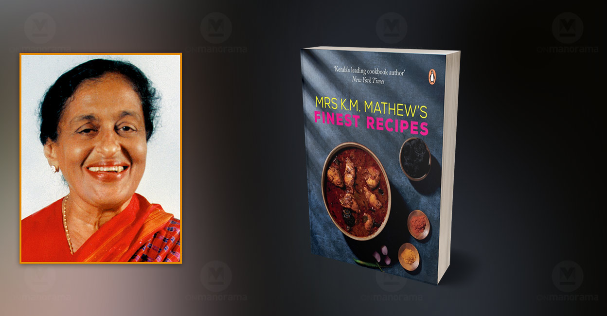 The 2023 version of the book titled 'Mrs K M Mathew’s Finest Recipes' is in sync with the times, available in both soft (easy to prop up on a kitchen counter) and hard covers and as an e-book, published by Penguin Random House India. Photo: Manorama