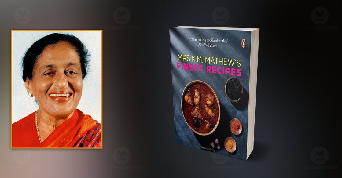 The 2023 version of the book titled 'Mrs K M Mathew’s Finest Recipes' is in sync with the times, available in both soft (easy to prop up on a kitchen counter) and hard covers and as an e-book, published by Penguin Random House India. Photo: Manorama
