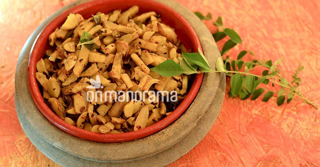 Delicious koorkka olarthu is ready to be relished