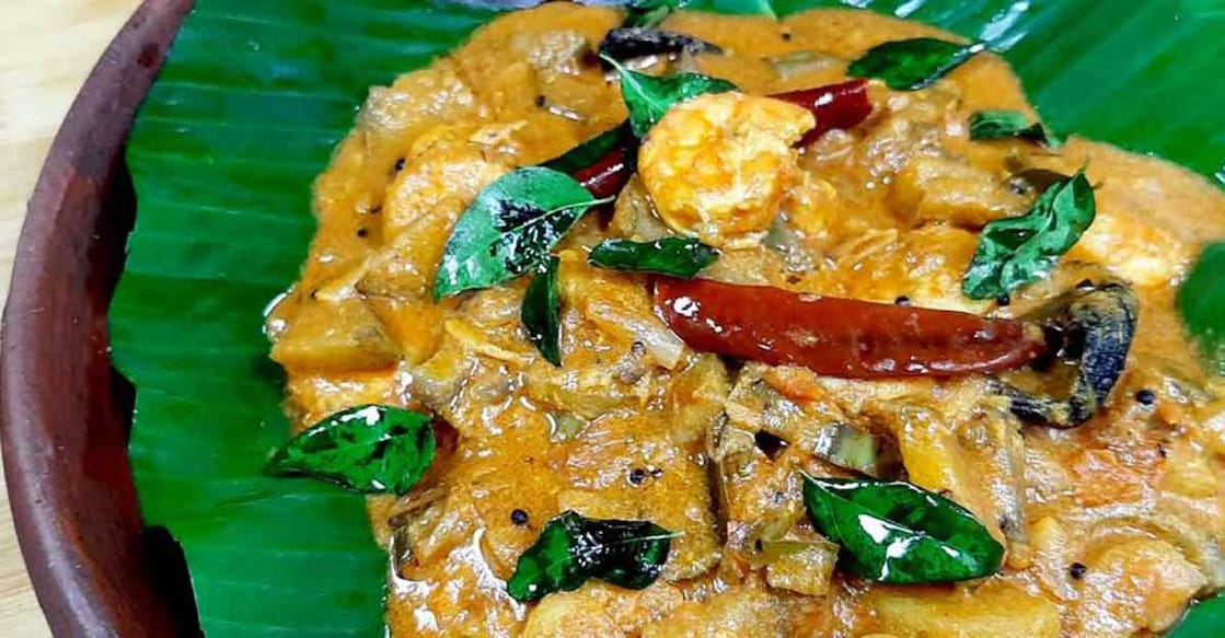 Prawns plantain curry Prawns plantain curry
