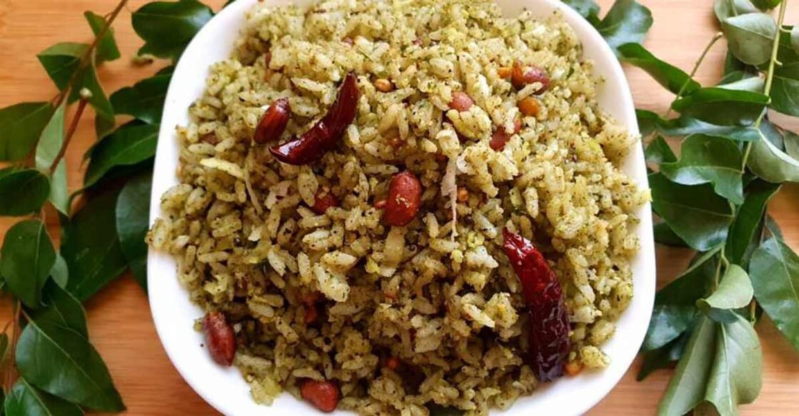 Nutritious curry leaves rice