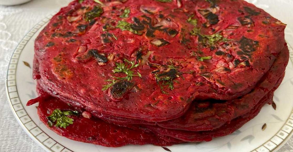 Beetroot cheela. Photo: Sujatha Kumar