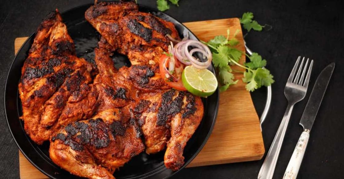 Al Faham chicken in frying pan