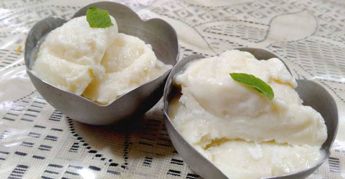 Homemade vanilla ice cream
