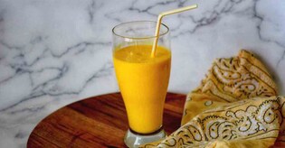 Refreshing mango lassi