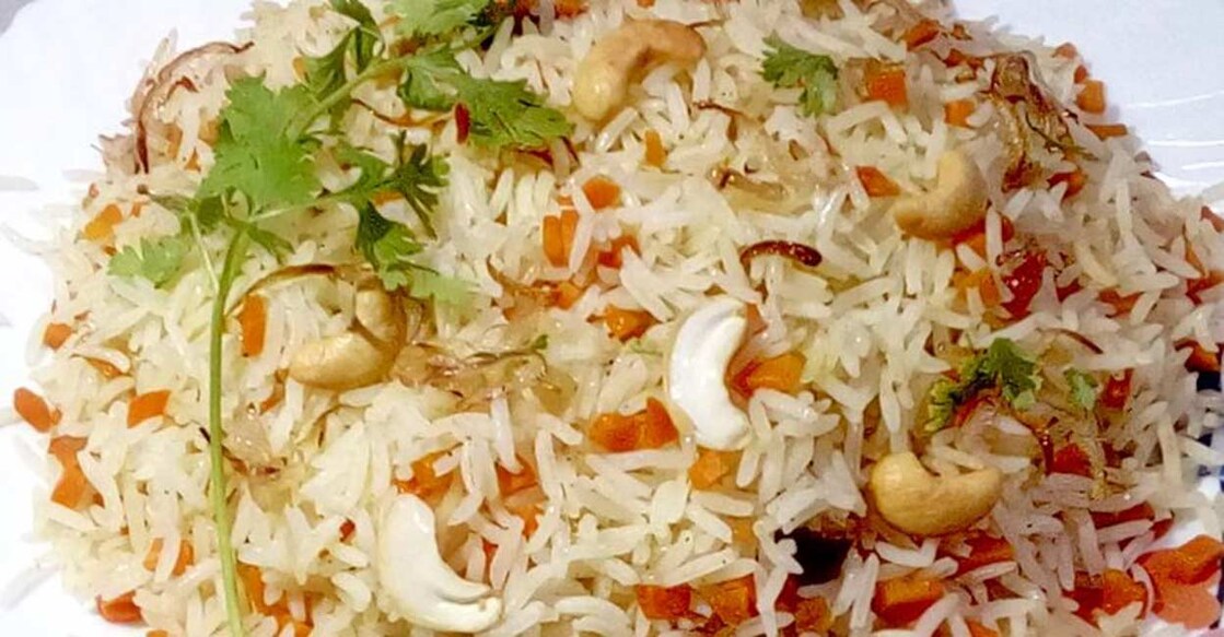 Carrot rice for a sumptuous lunch