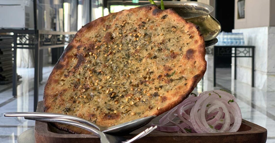 Amritsari kulcha with dhaba chutney