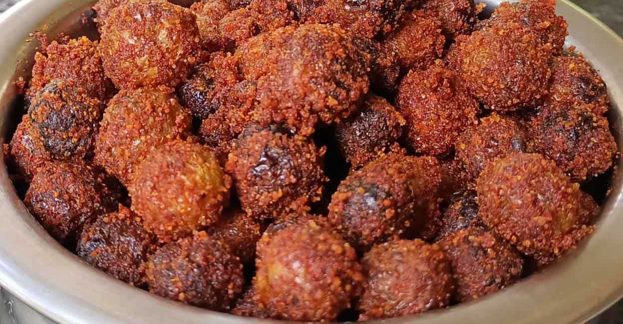 Fried gooseberry pickle which can stay good for months