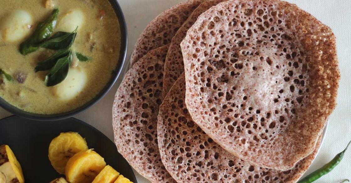 Millet appam and potato stew. Photo: Mamatha
