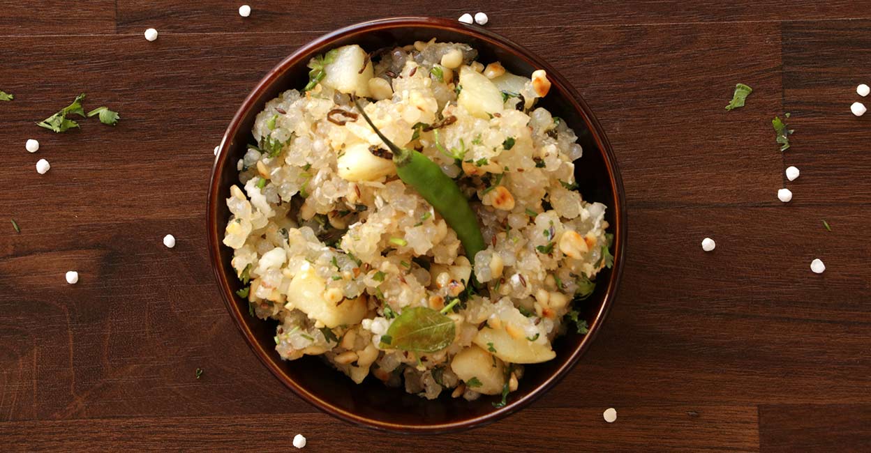 Sabudana kichdi is made with soft sago globules, potato chunks and peanuts.      Photo: iStock/Manu_Bahuguna