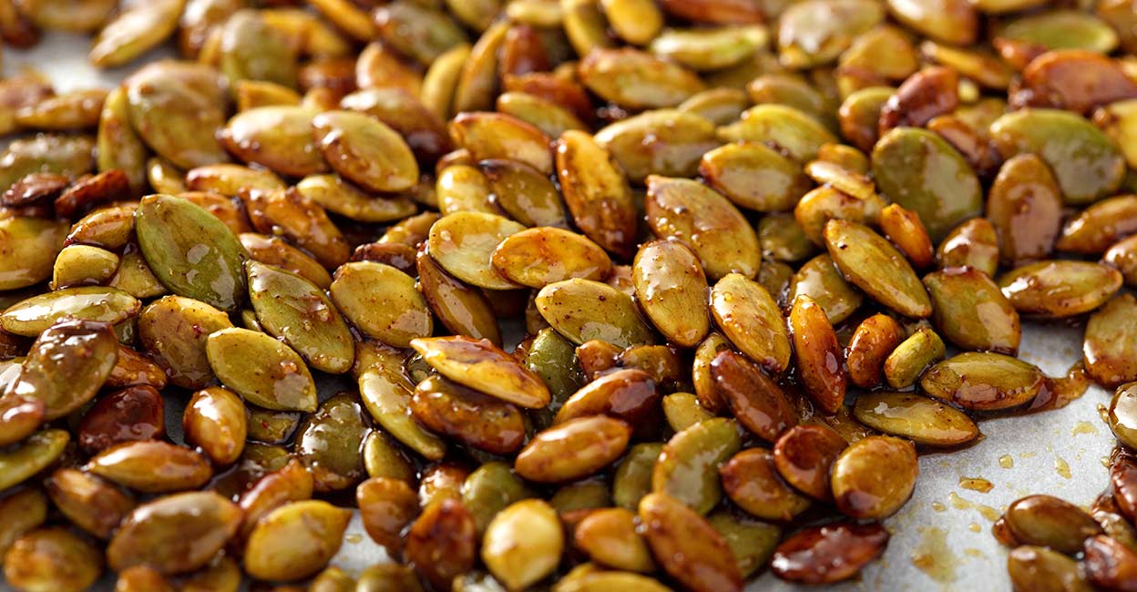 roasted-pumpkin-seeds The tiny flat nutrition powerhouses can be washed, mixed with some salt and roasted to get the easy to make, cute, crunchy munchies. Photo: Shutterstock/Elena Veselova