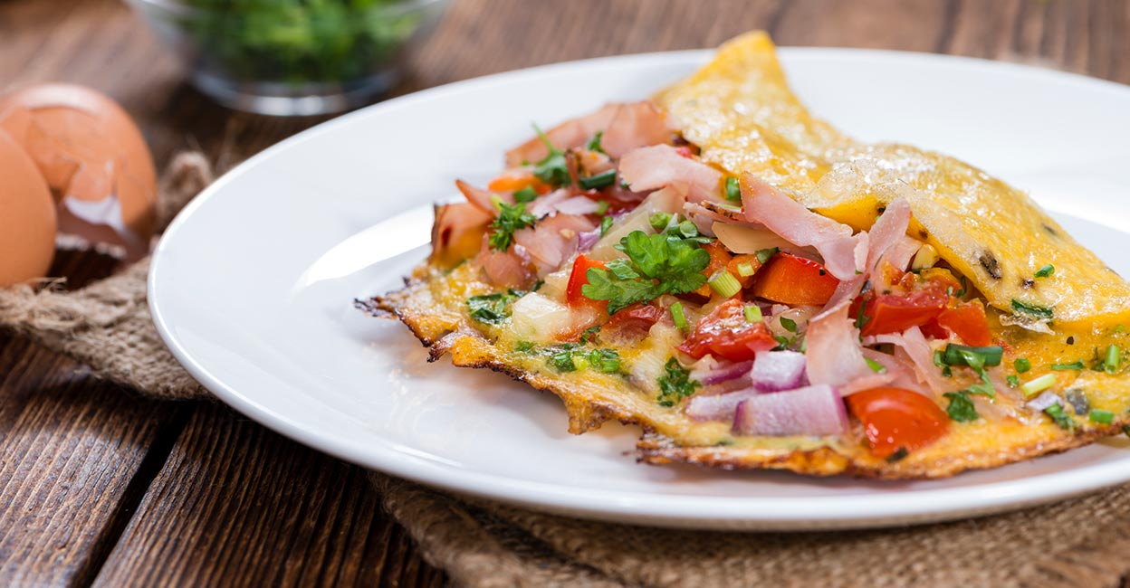 A fluffy, filling and yet healthy omelette for the diet-conscious