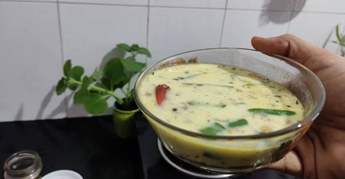 The moru curry tastes the best with some hot steaming rice. Photo: Subha CT