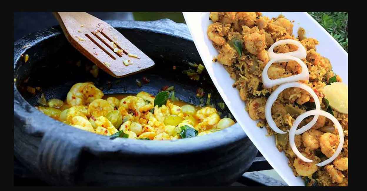 Chefs Sinoy and Rahul vow that prawns are incredibly tasty when they are cooked as 'konju thoran' as well. Photo: Chefs Sinoy John and Rahul