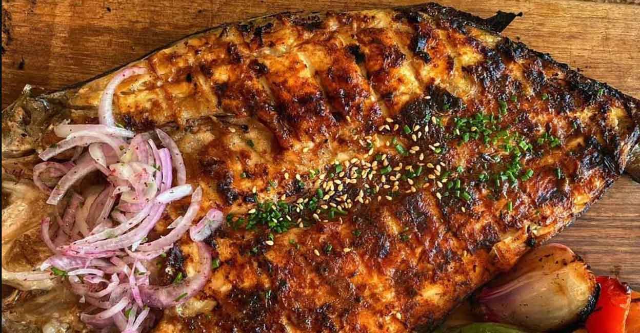 grilled-fish Gourami or hamour fish can be used to prepare this dish. Photo: Chef Arun Vijay