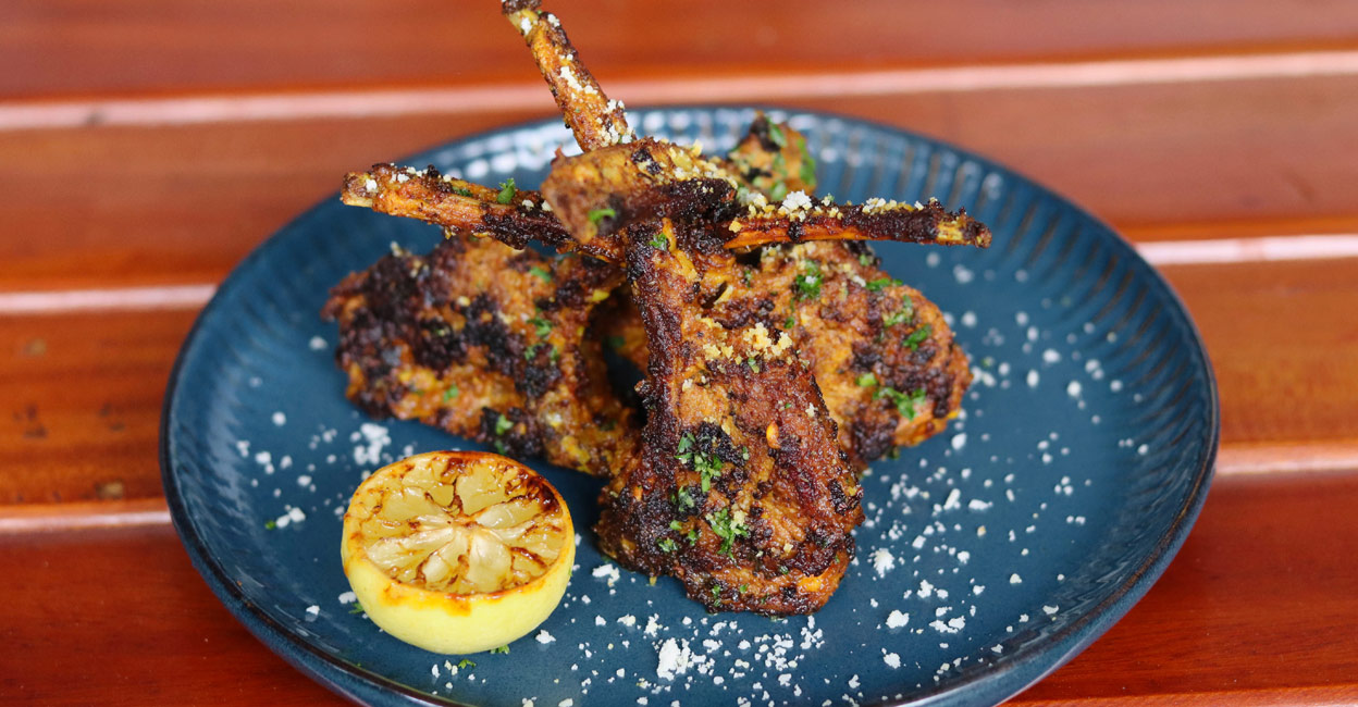 moroccan-lamb-chops Moroccan lamb chops are often served with salads. Photo: Chef Arun Vijayan